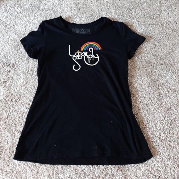 Patagonia Tops - Patagonia "Live Simply" Black Tee Shirt